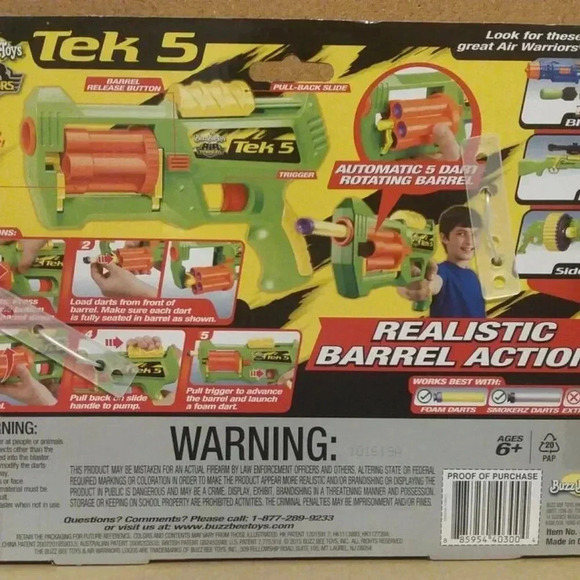 NEW Buzz Bee Air Warriors Ultra TEK 5 Revolver Foam Blaster Pistol Playset - Picture 3 of 4
